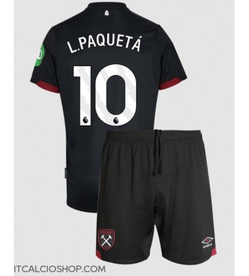 West Ham United Lucas Paqueta #10 Seconda Maglia Bambino 2024-25 Manica Corta (+ Pantaloni corti)
